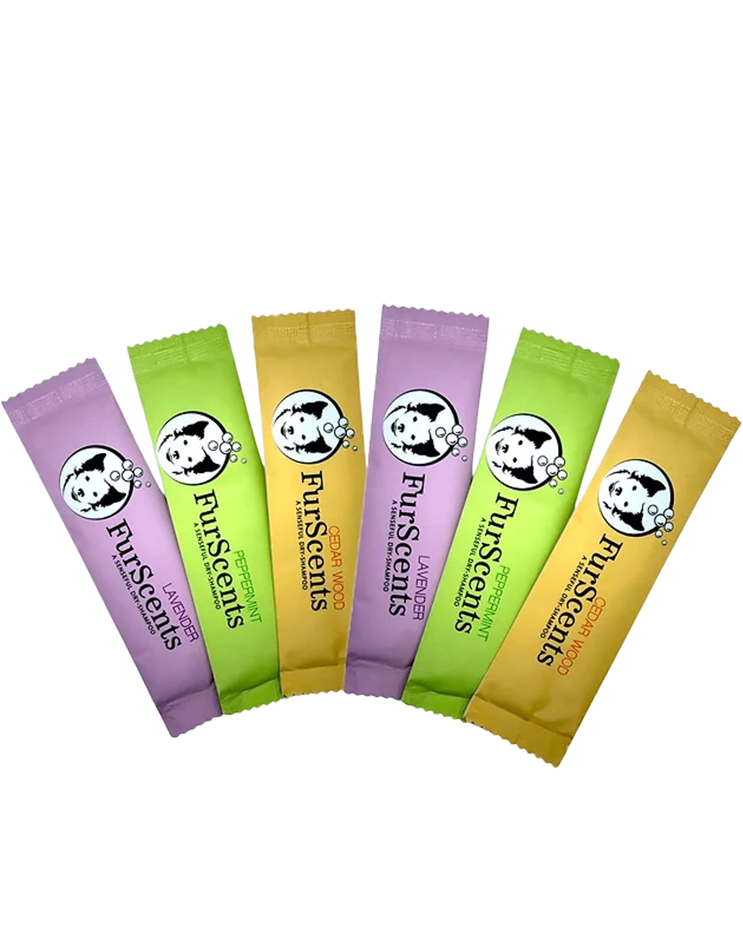 הבחירה האידיאלית לטיפוח הכלב שלך ,FurScents חבילות שמפו יבש מגוונות לכלב ממותג