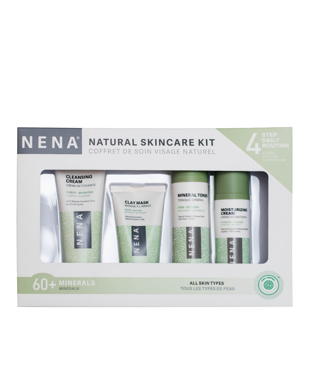 עם תכולת מוצרים NENA אריזת ערכת טיפוח טבעית מבית