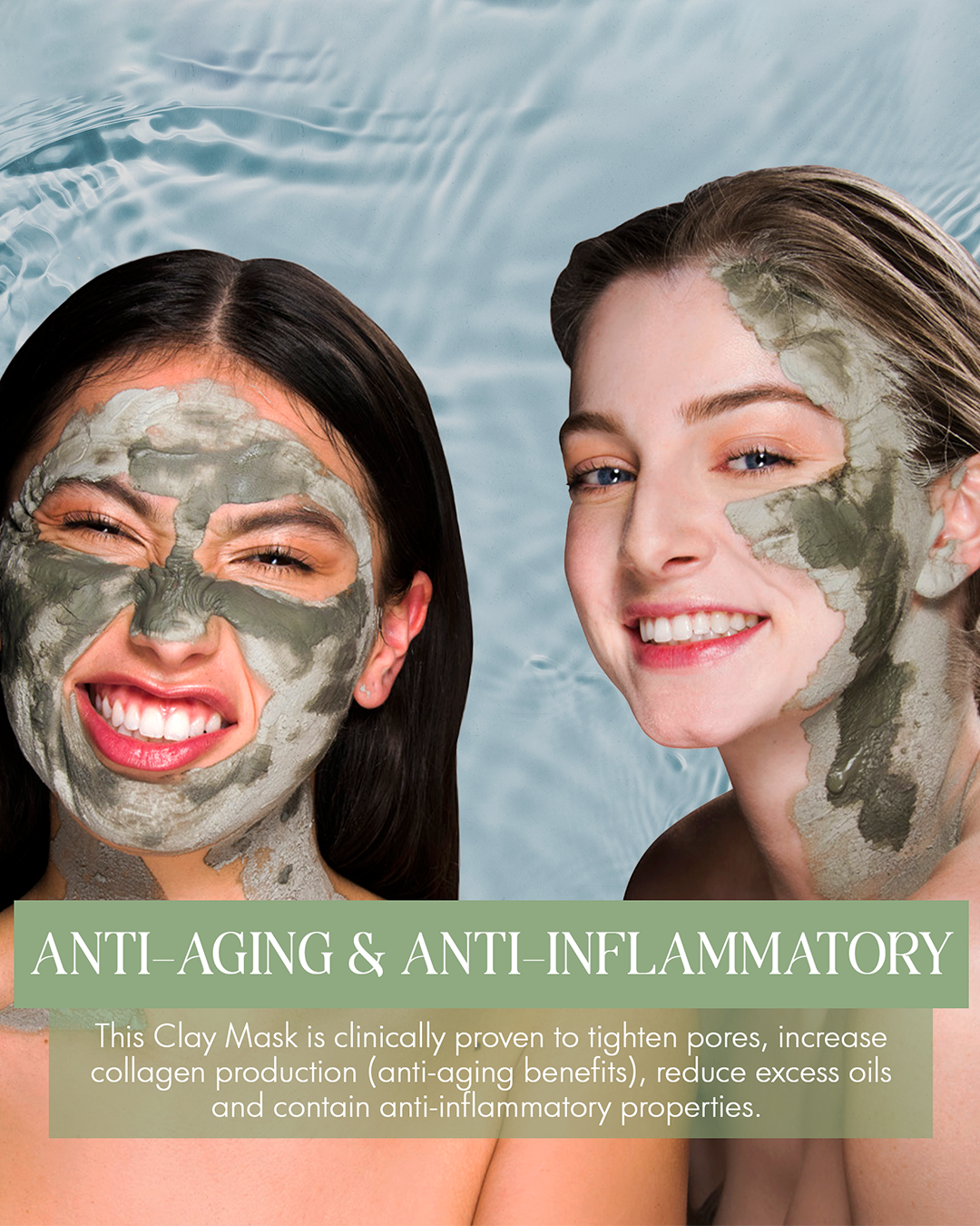 שתי נשים נהנות ממסיכת חימר NENA, הטיפול האידיאלי למראה עור מוצק ומחודש