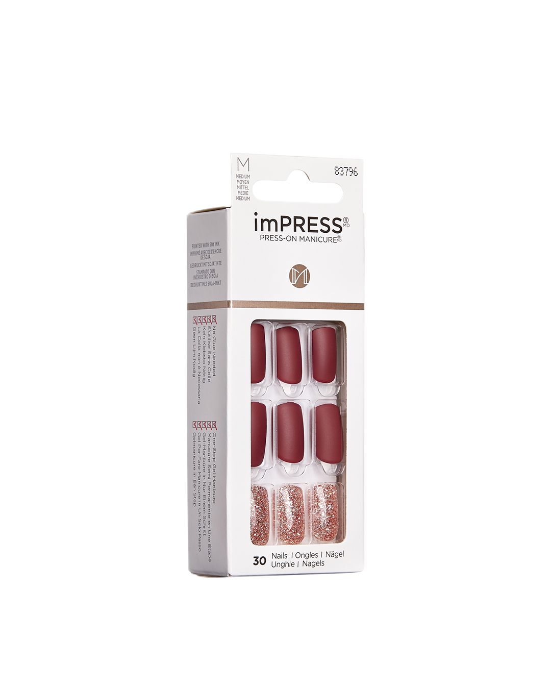 ציפורניים להדבקה בגימור ג'ל