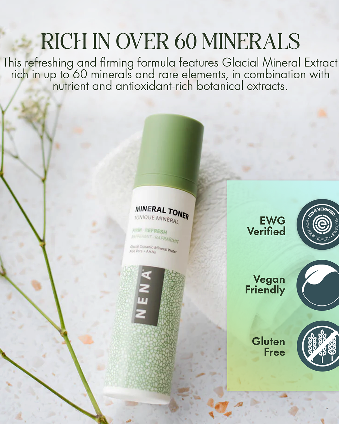 העשיר במינרלים לטיפוח פנים NENA טונר