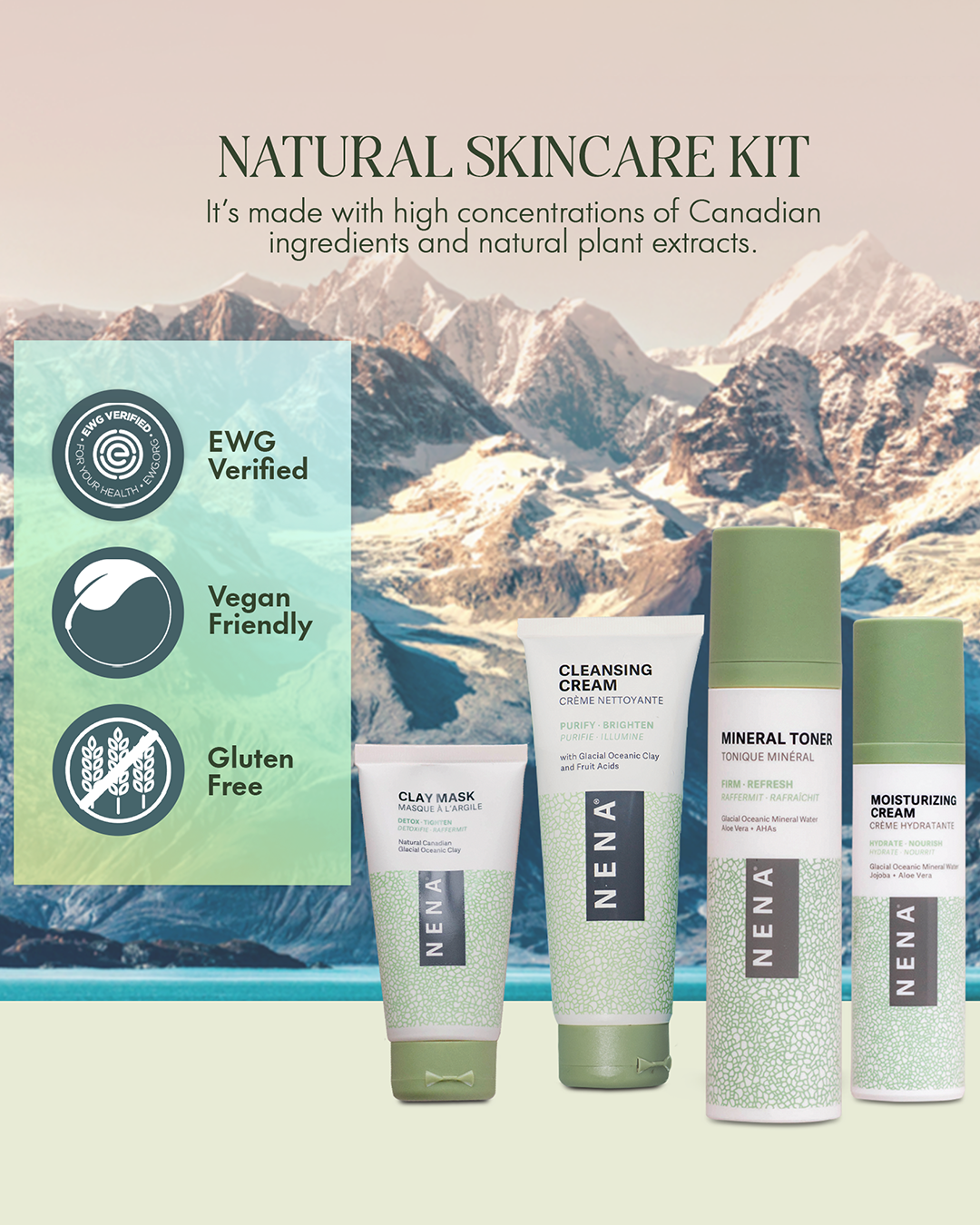 ערכת טיפוח טבעית הידידותית לטבעונים וללא גלוטן